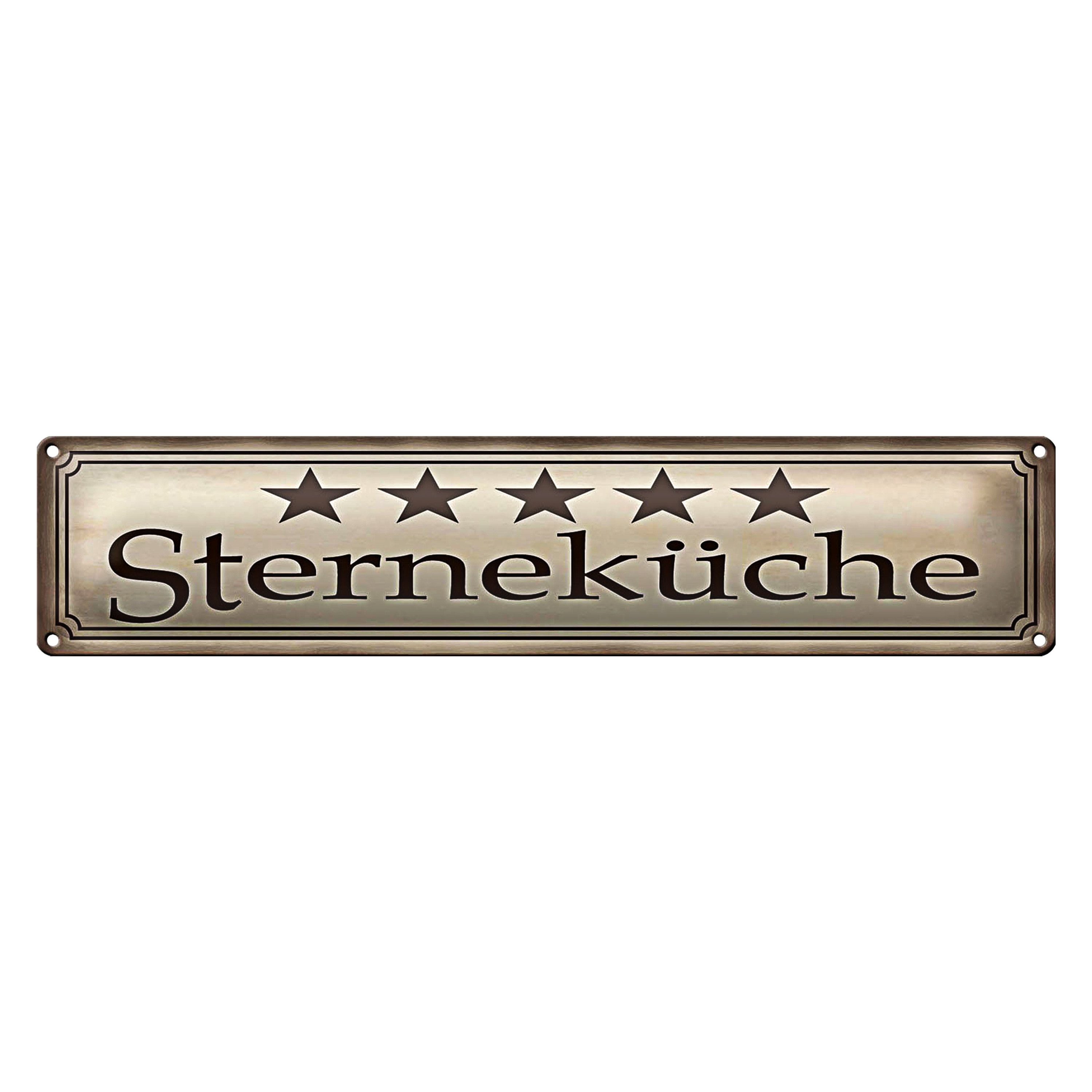 Roomando Metallschild Blechschild Spruch 46x10cm 5 Sterneküche Geschenk Mea günstig online kaufen