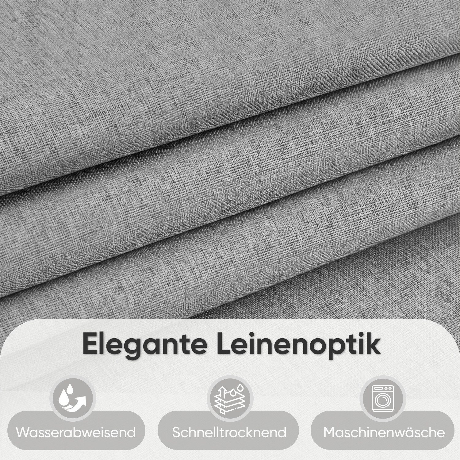 Sekey Duschvorhang Textil Duschvorhang Wannenvorhang Waschbar wasserabweisend mit Ringe Breite 180 cm (Packung, inkl. 12 Ringe), Badewannenvorh, 100% Polyester, – Bild 3 von 5