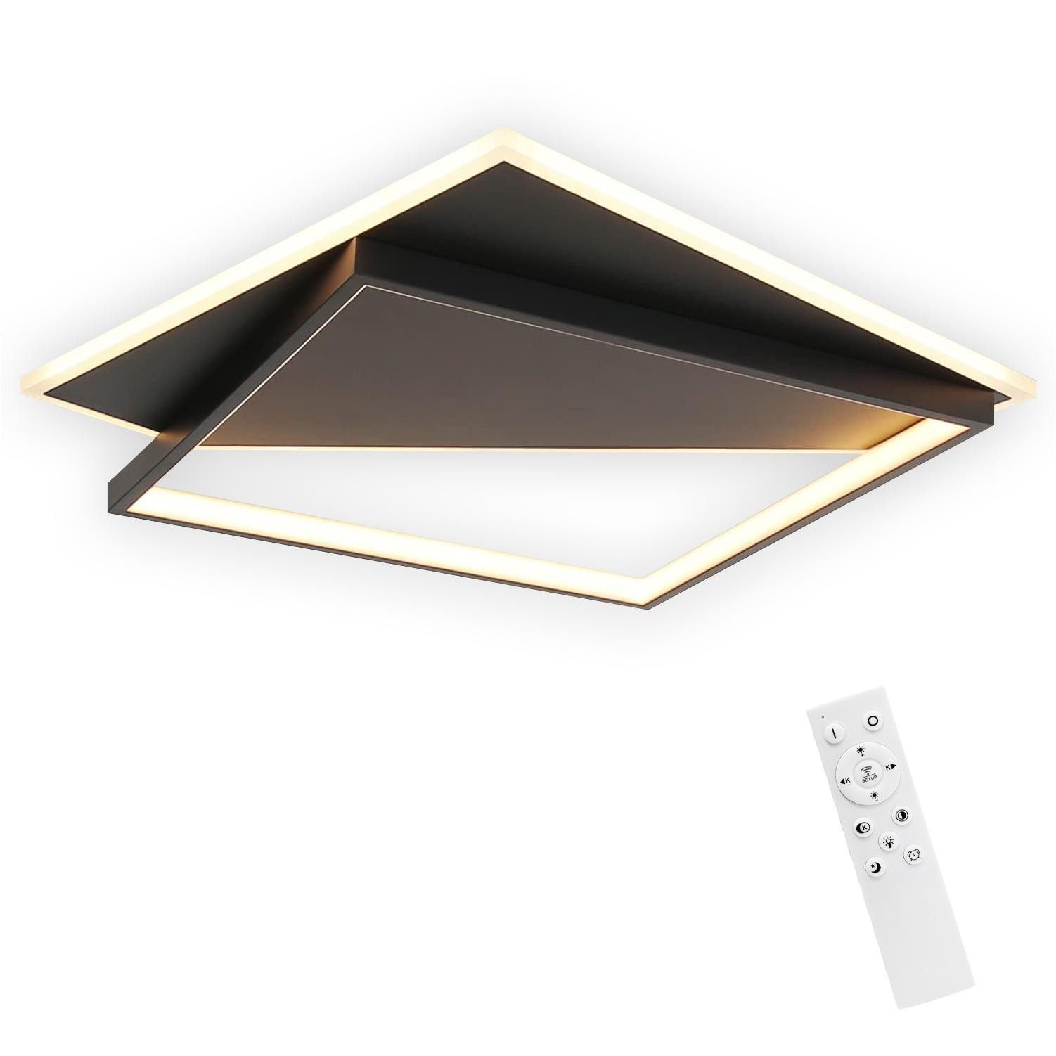 ZMH LED Deckenleuchte Dimmbar Modern für Wohnzimmer Esszimmer Büro Küche Flur, LED fest integriert, Tageslichtweiß, LED fest integriert