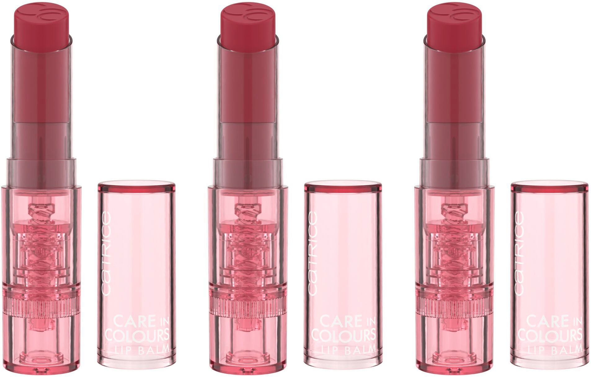 Catrice Бальзам для губ Care In Colours Lip Balm, 3-tlg., mit Shea- und Kakaobutter