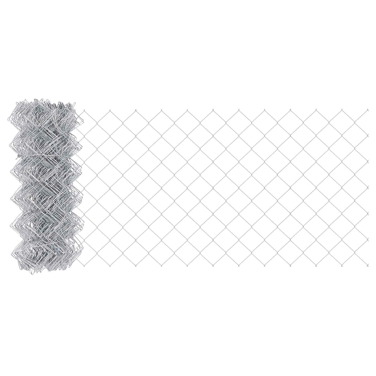 vidaXL Gartenzaun Maschendrahtzaun 10 x 0,4 m Verzinkter Stahl Silber, (1-St)