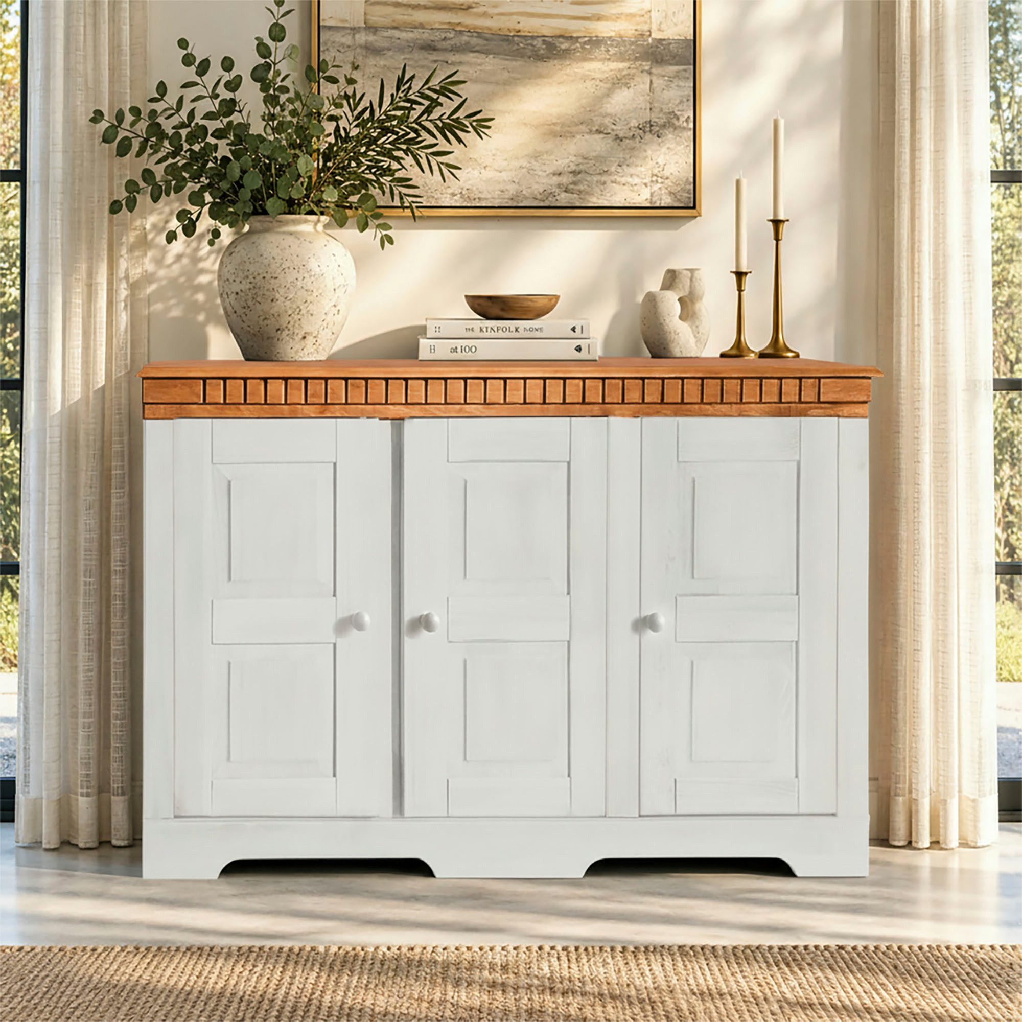 OTTO home Sideboard Lisa, Kommode aus massivem Kiefernholz, Breite 158,5 cm