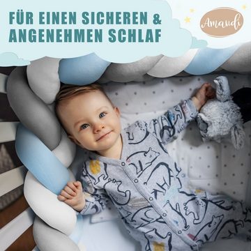 Amandi Bettnestchen Amandi Bettschlange – Bettumrandung Babybett – Länge 2m – Nestchen