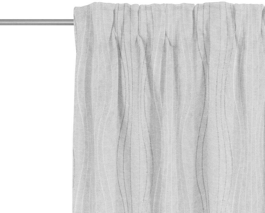 Riccia, (1 blickdicht, Jacquard Vorhang St), Wirth, weiß/silberfarben Multifunktionsband