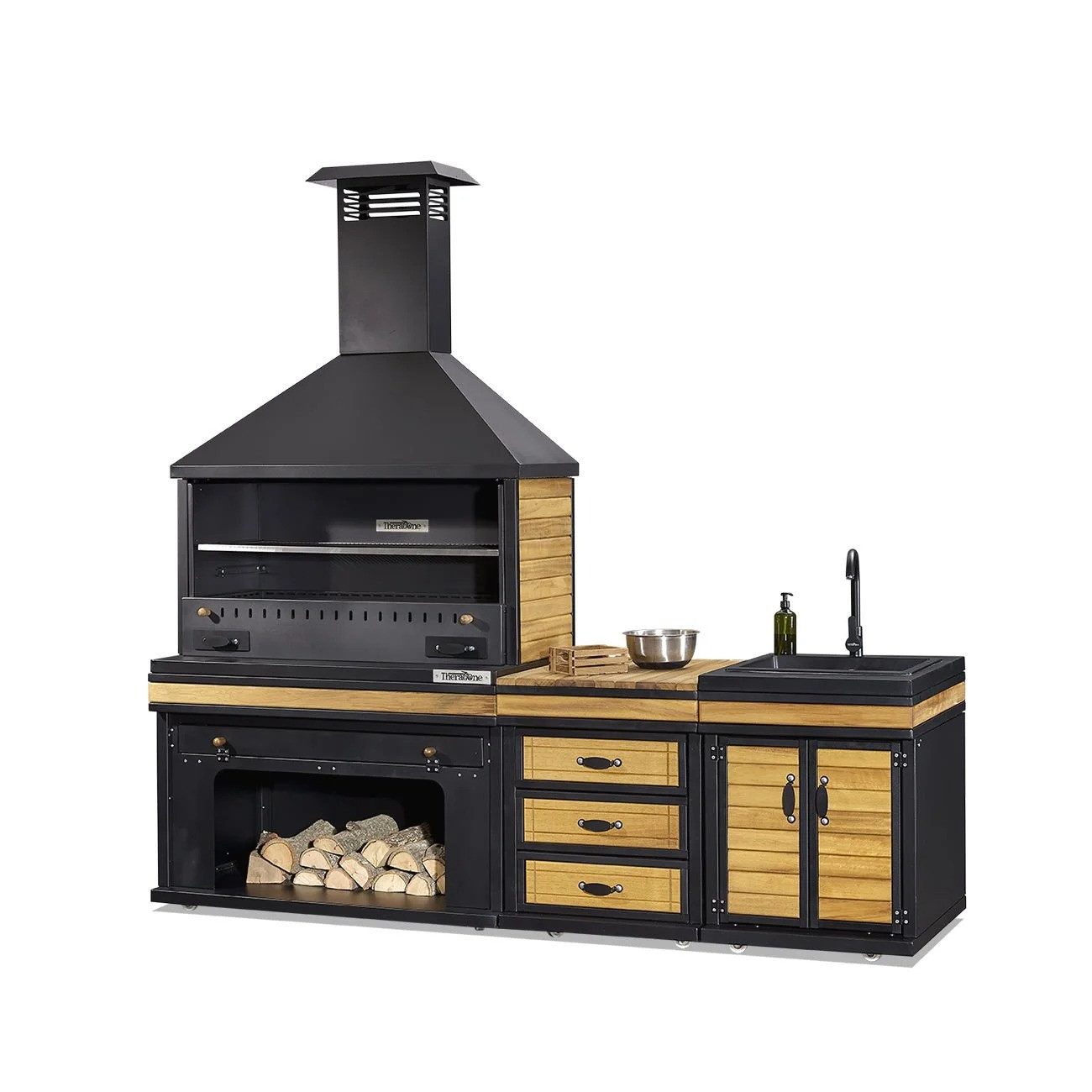 JVmoebel Outdoor-Küche Moderne Outdoorküche aus hochwertigen Materialien mit Grillfläche, Made in Europe