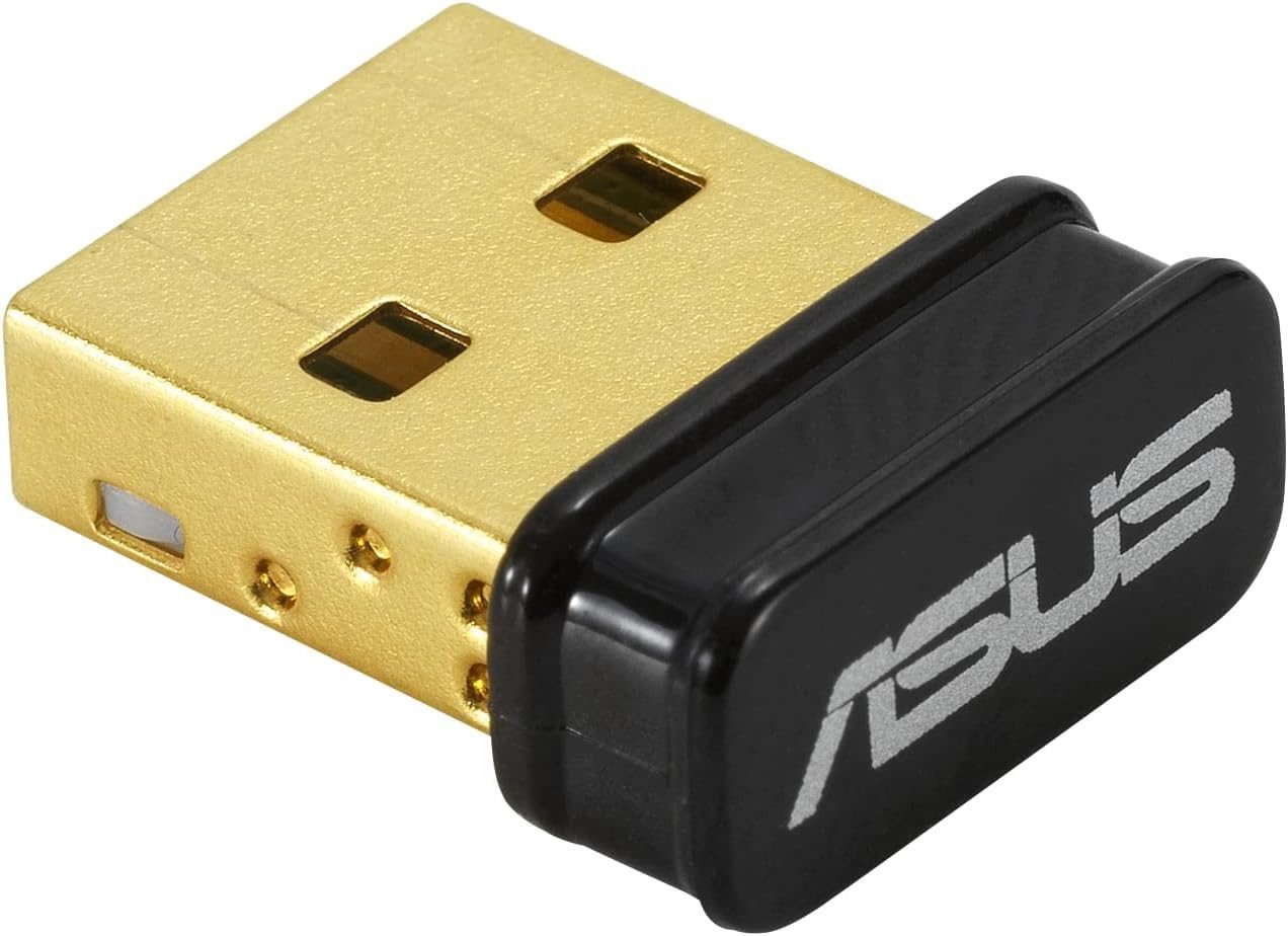 Asus Bluetooth®-Sender Bluetooth 5.0 Nano USB Adapter für PC Laptop – Kompakter BT-Empfänger, Zubehör für Bluetooth-fähige Geräte wie Headsets, Lautsprecher, Mäuse, Tastaturen, Drucker, Controller, Bluetooth 5.0, Nano-Design, Plug-and-Play, Abwärtskompatibel