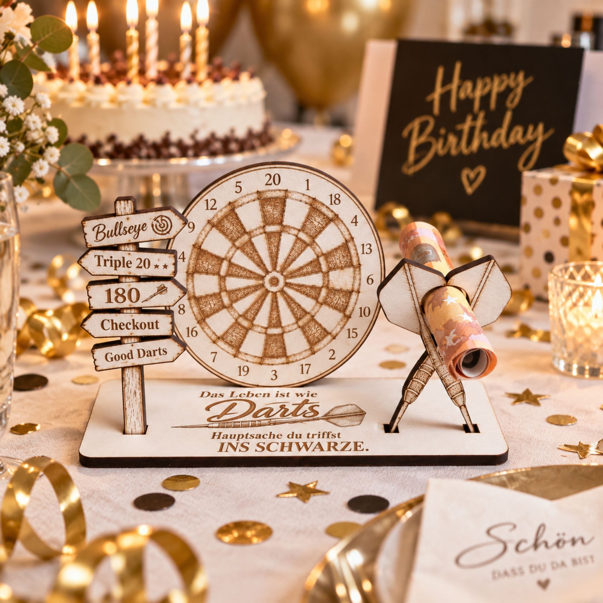 Dekolando Geschenkkarte Dart Geldgeschenk Geschenkidee für Dartspieler 14x9cm – Bild 2 von 5