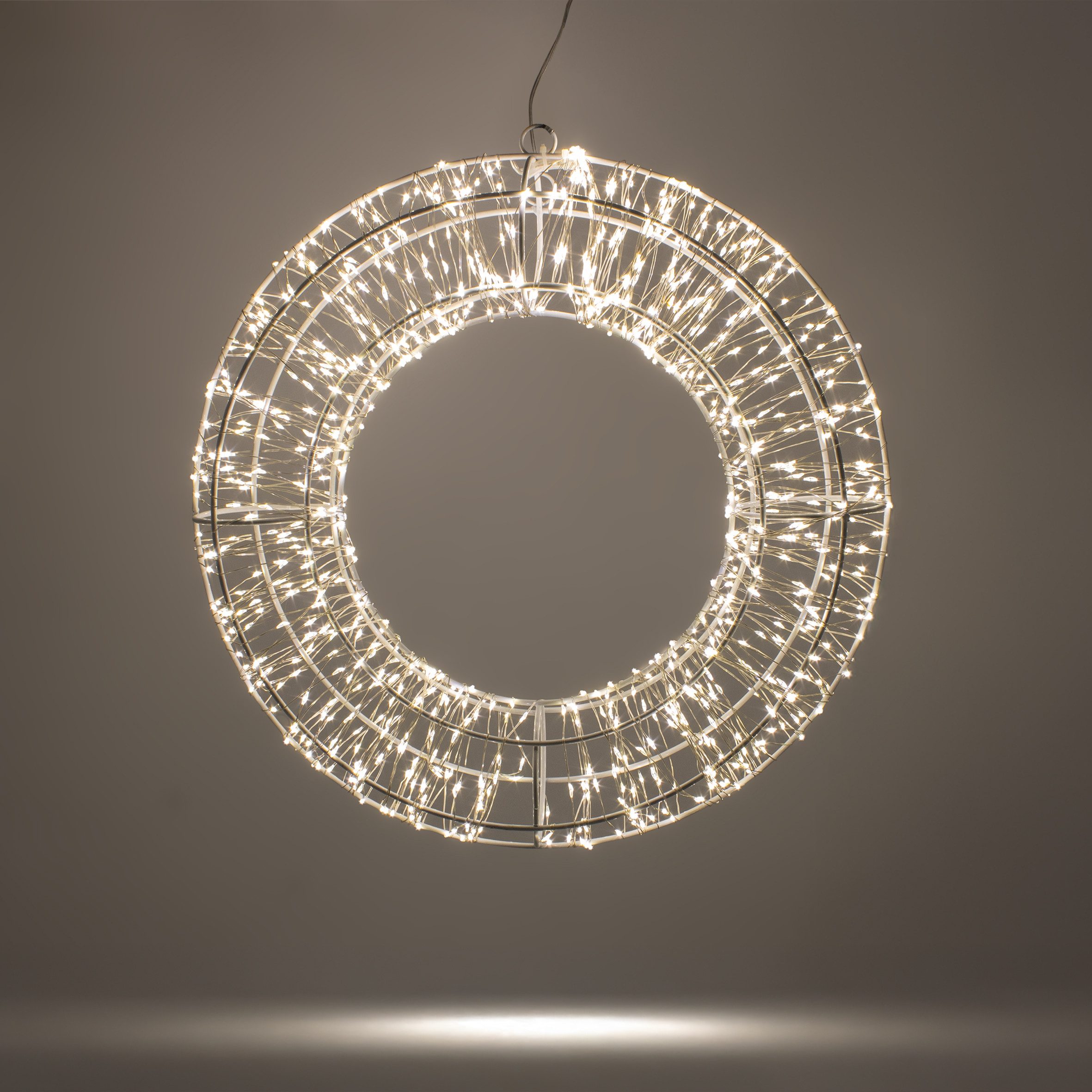 Spetebo Dekokranz LED Metallkranz silber 960 LED warm weiß - 36 cm, Metall günstig online kaufen