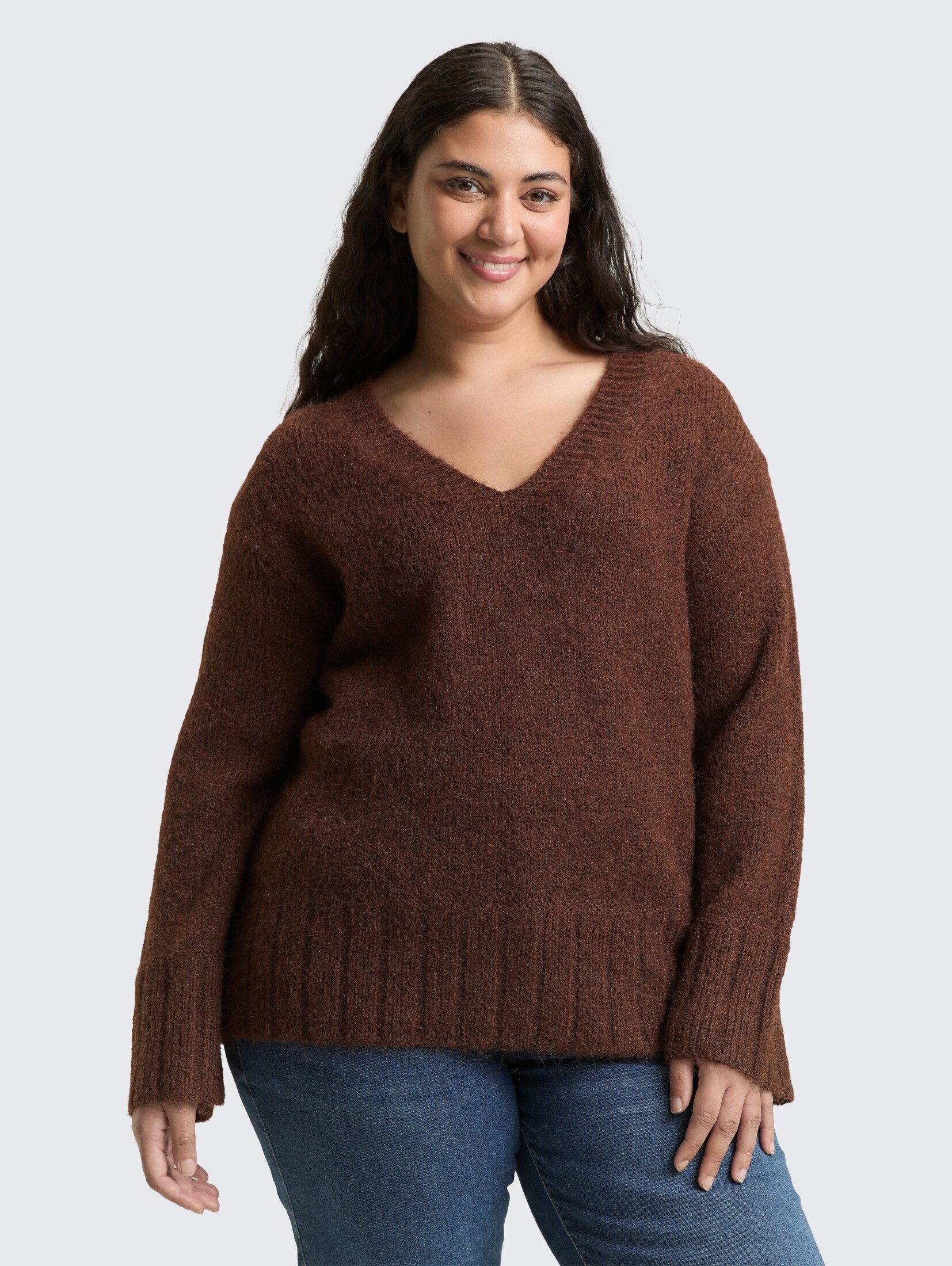 TOM TAILOR PLUS Strickpullover Pullover & Strickjacken Plus Size - Loose Fit Strickpullover mit Wollanteil