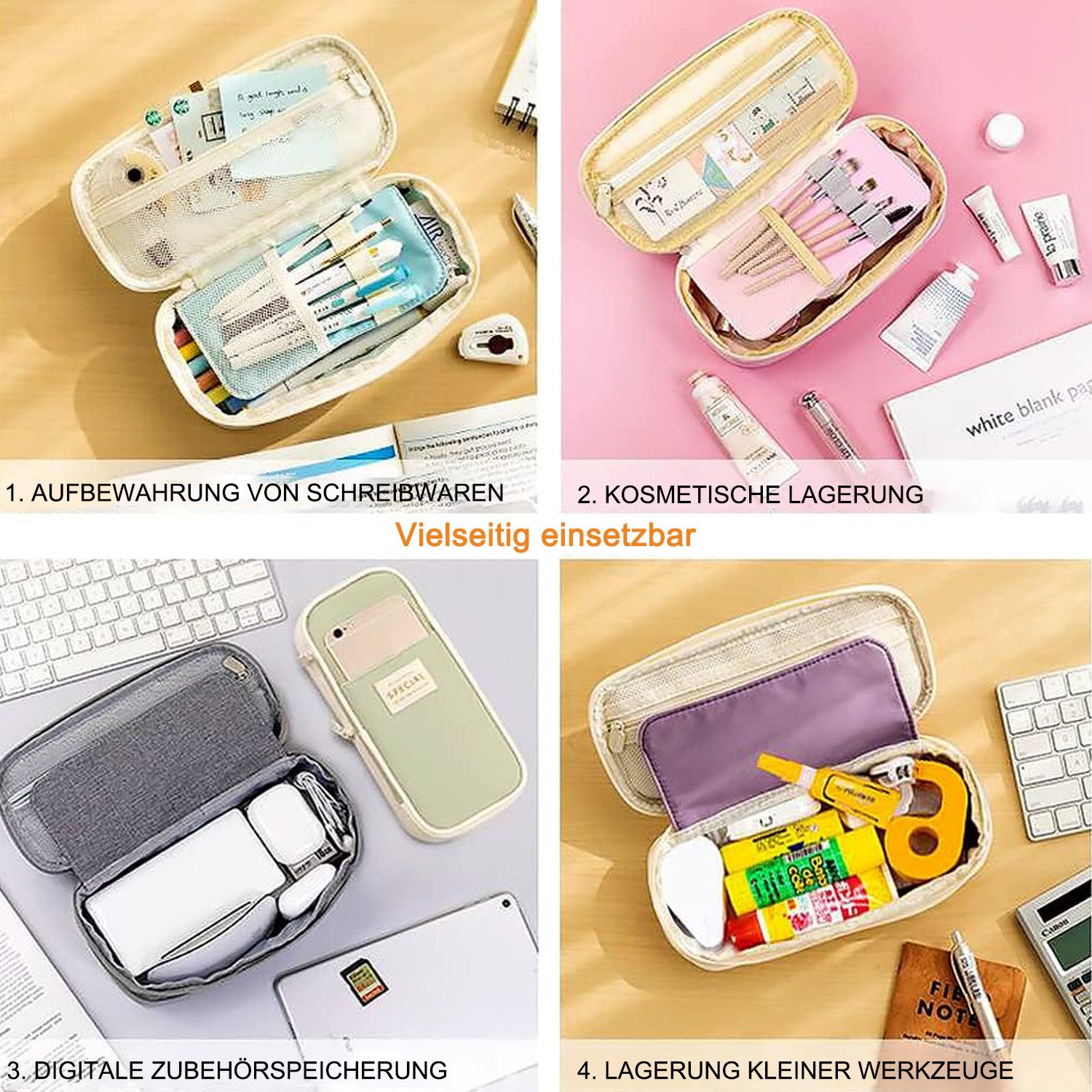 STILVORA Federmäppchen Federtasche Mäppchen mit mehreren Fächern Stauraum, günstig online kaufen