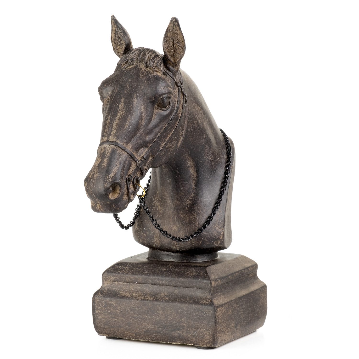 Moritz Dekofigur Deko-Figur Pferdekopf Skulptur Statue Büste aus Polyresin dunkelbraun, Polyresin Figuren Deko Geschenk Geometrische TierFigur Modern Skulptur – Bild 5 von 5