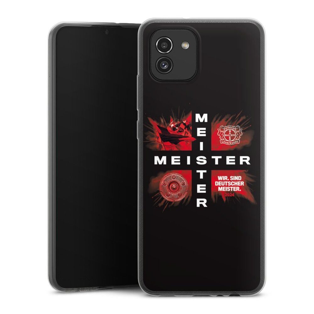 DeinDesign Handyhülle Bayer 04 Leverkusen Meister Offizielles Lizenzprodukt, Samsung Galaxy A03 Slim Case Silikon Hülle Ultra Dünn Schutzhülle