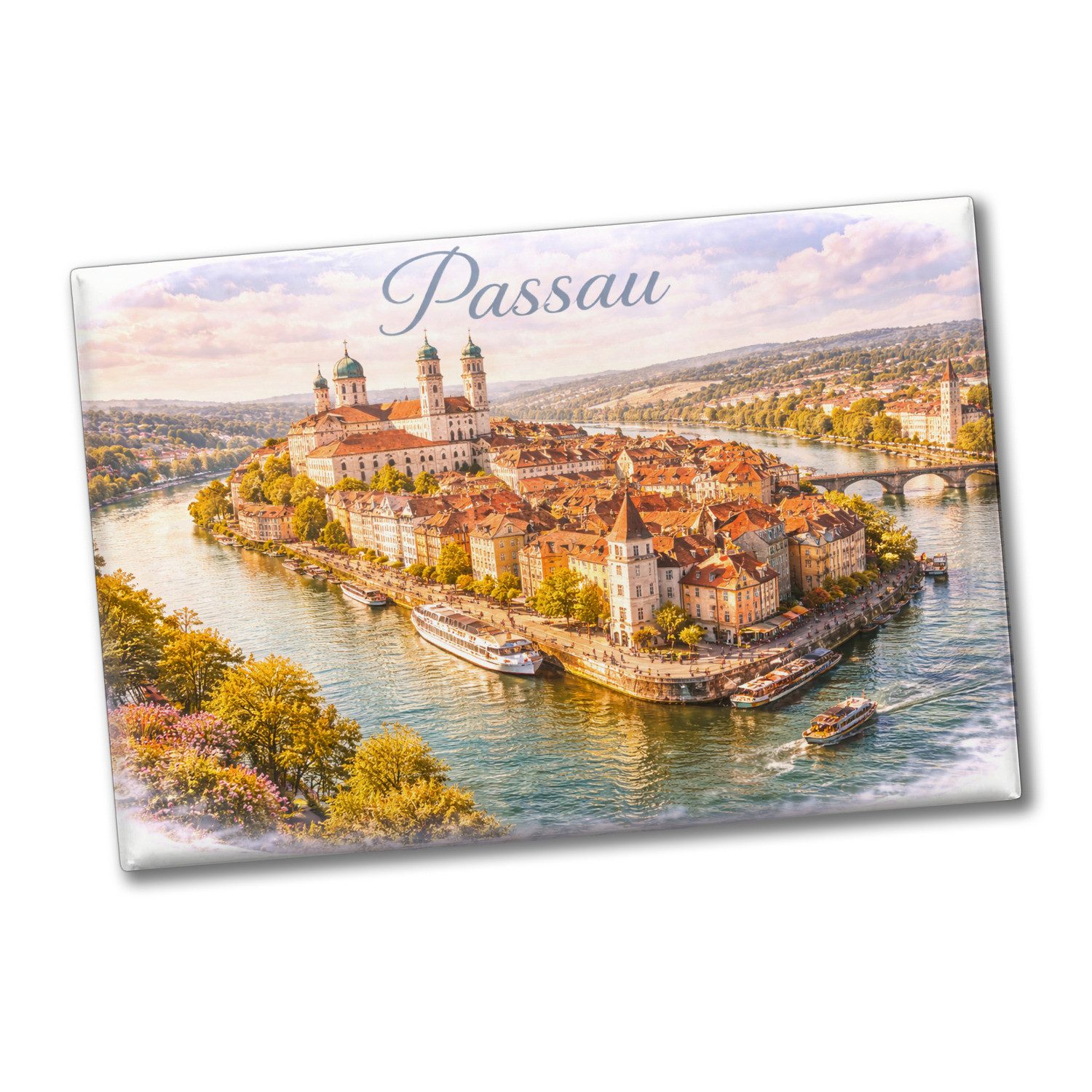 speecheese Magnet Passau Souvenir Souvenir Magnet Altstadt Drei Flüsse Stadt