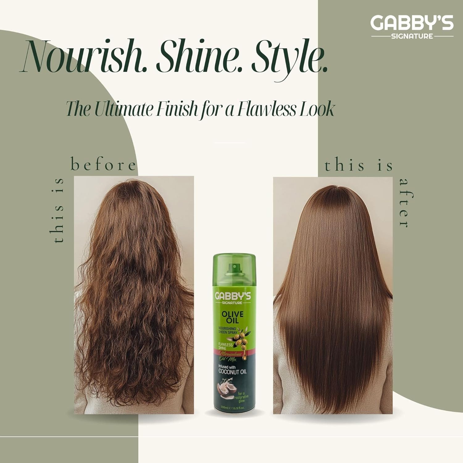 Gabri Professional Haaröl Gabri - Gabby's Signature Olive Oil Nourishing Sheen Hair Spray 500 ml
