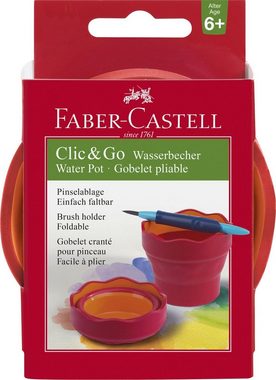 Faber-Castell Malstift Wasserbecher Pinselbecher Malbecher Click&Go rot