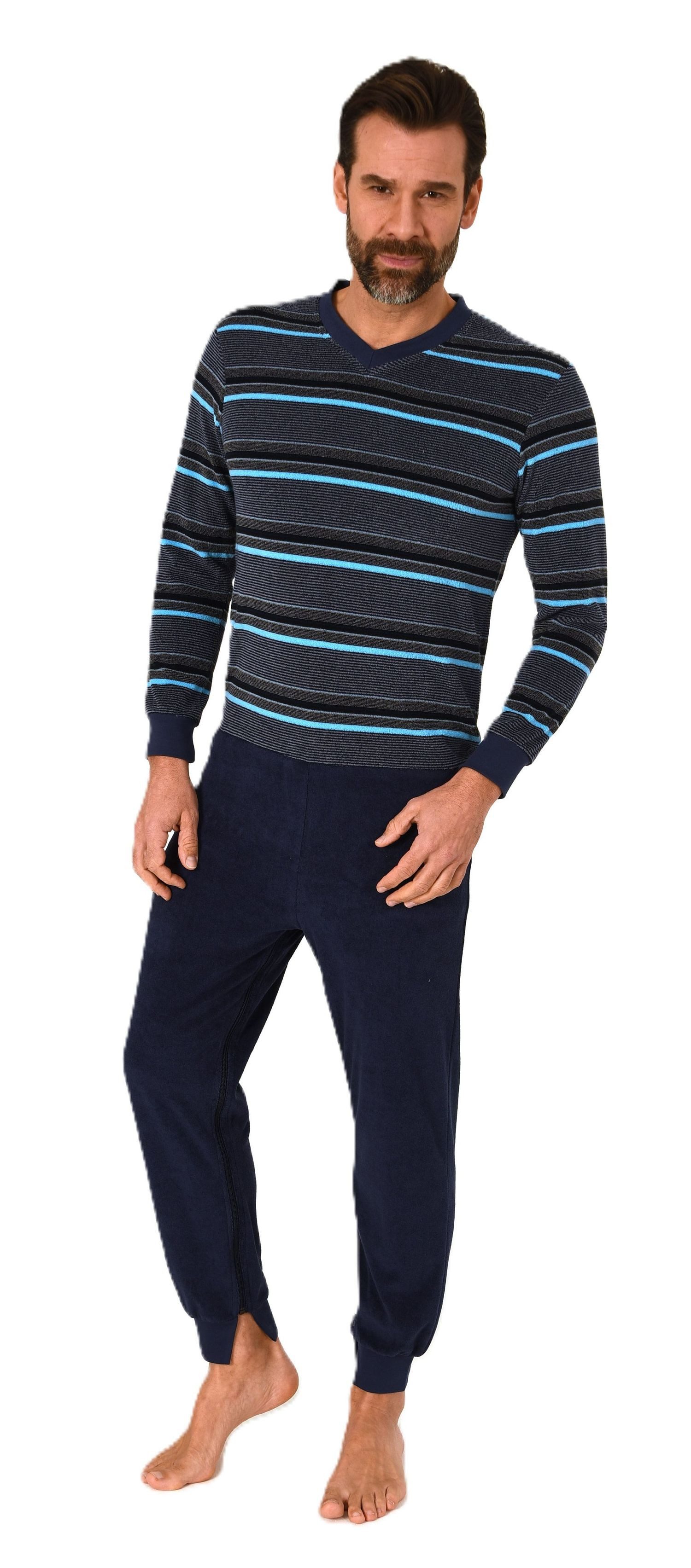 Normann Care Pyjama Herren Frottee Pflegeoverall mit Reissverschluss am Rüc günstig online kaufen