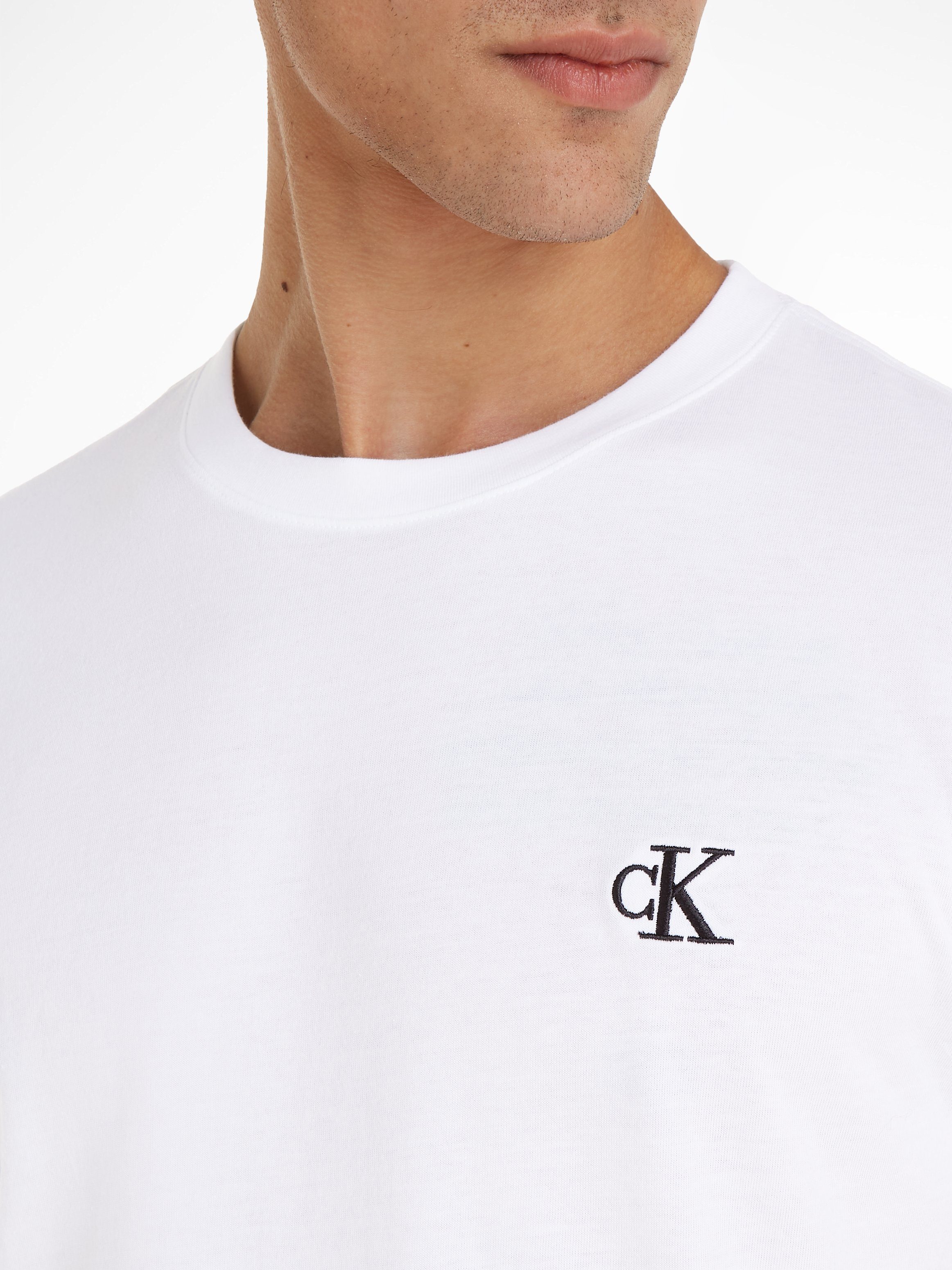 Calvin Klein Jeans T-Shirt CK ESSENTIAL SLIM TEE mit Logo-Stickerei – Bild 3 von 5