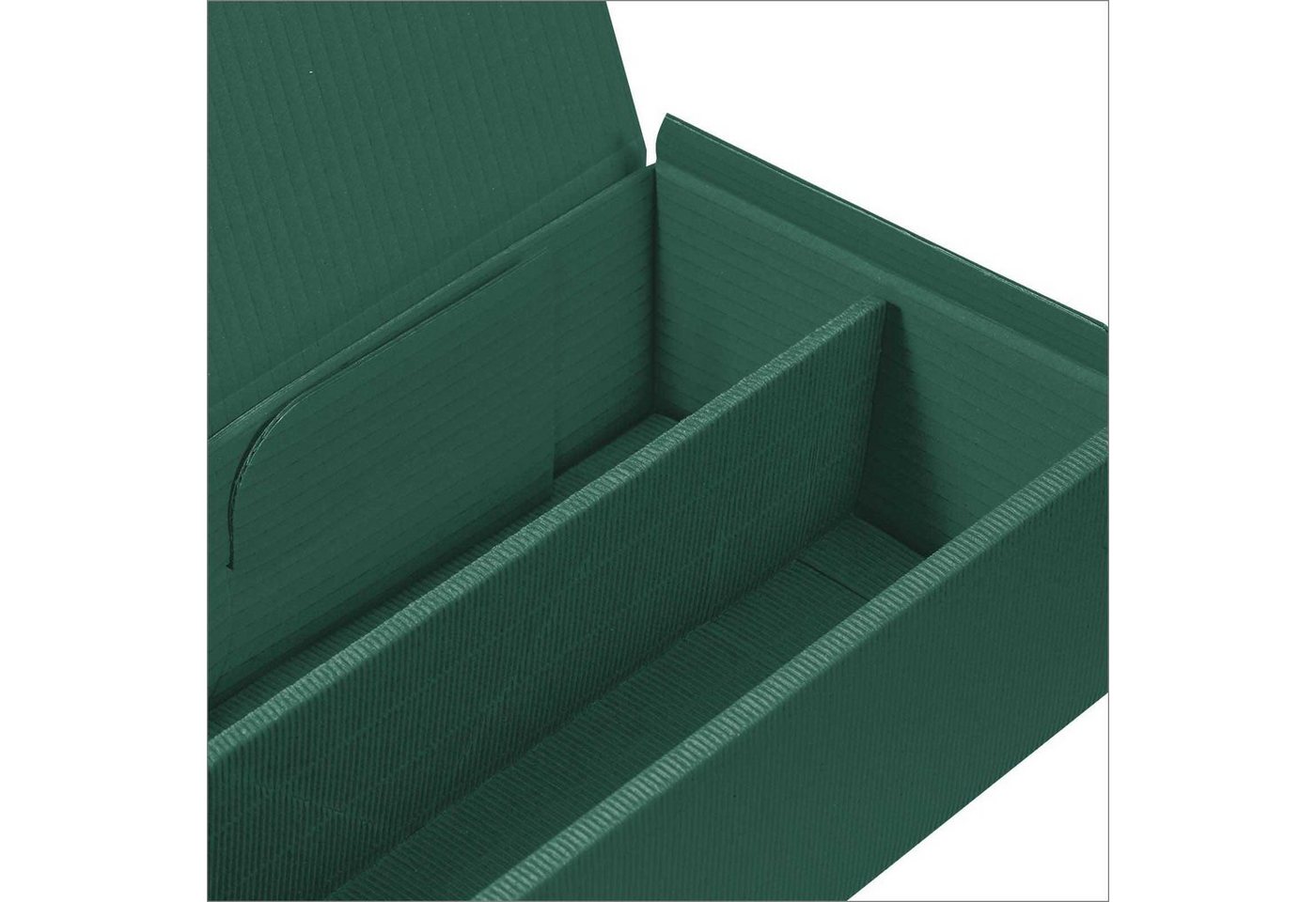 Thumbnail - KK Verpackungen Geschenkbox (1000 St), 1000 x Präsentkarton für 2 Flaschen 360x180x90 mm offene Welle Grün