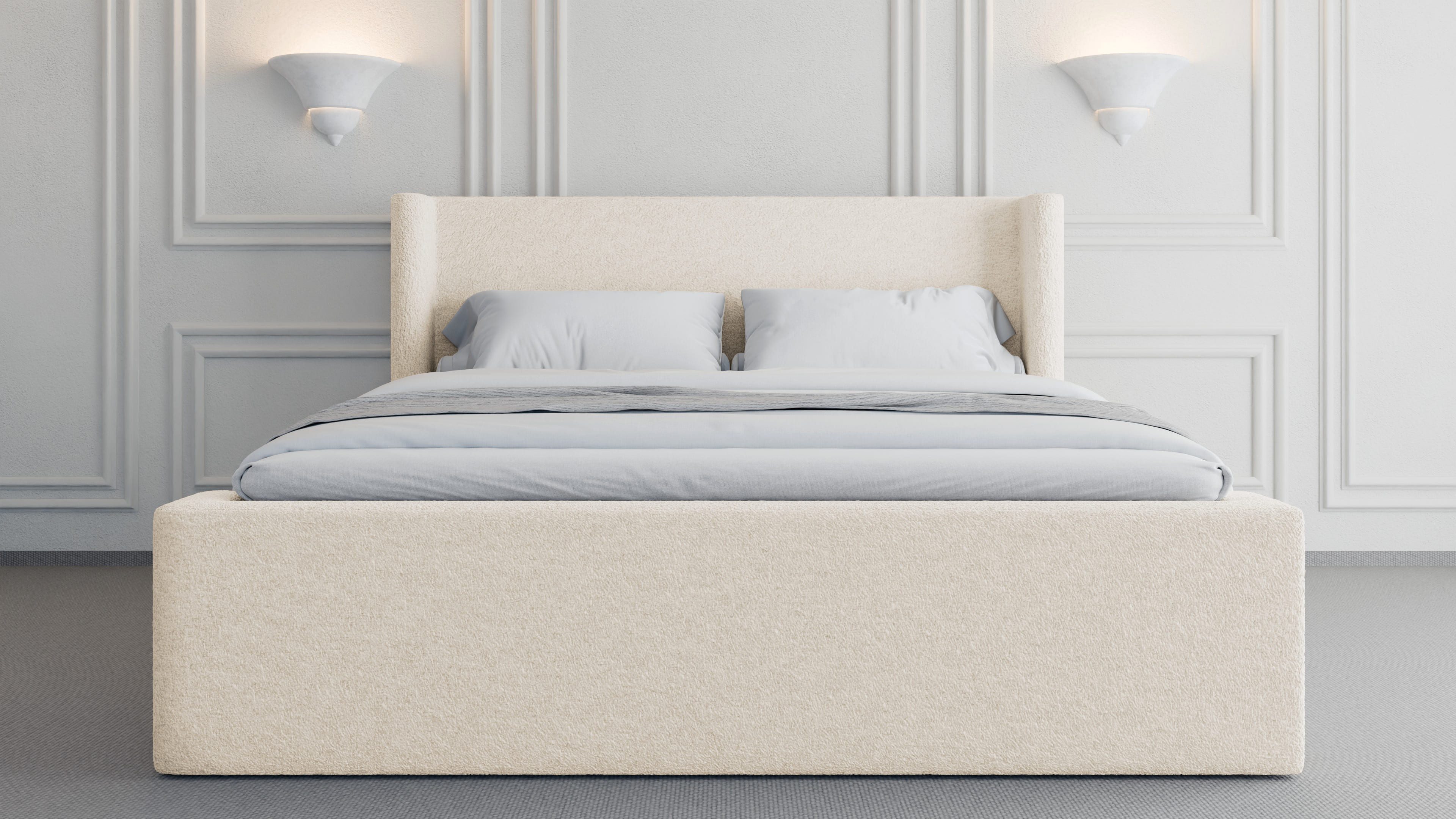 MOEBLO Boxspringbett BETT 09 (Doppelbett mit Bouclé-Stoff, Bettkasten & Top günstig online kaufen