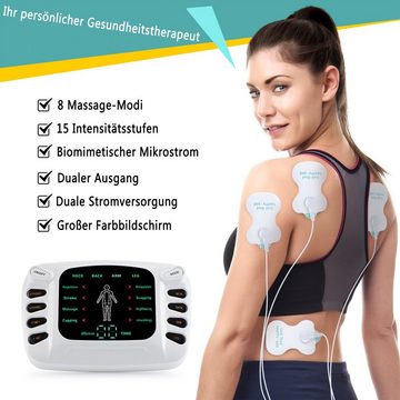 Scheiffy EMS-Gerät Therapeutisches Massagegerät,Puls-Massage-Instrument,8 Modi, Akupunktur-Elektrotherapie,15-Gang einstellbar