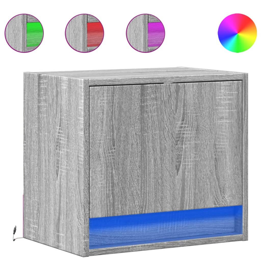 vidaXL Nachttisch Wand-Nachttische mit LED-Leuchten 2 günstig online kaufen