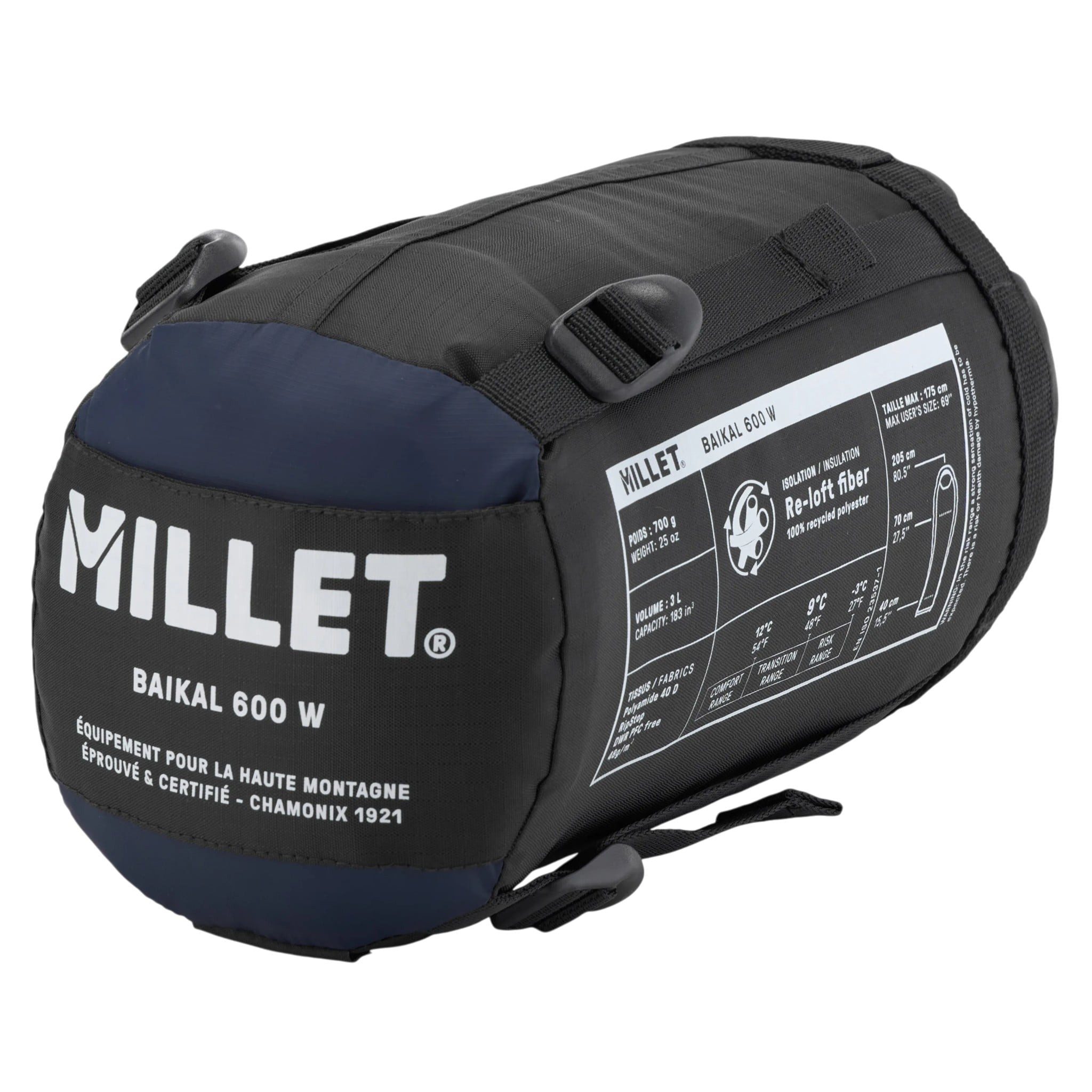 Millet Schlafsack Baikal 600 W (2-Jahreszeiten-Schlafsack, Droite)