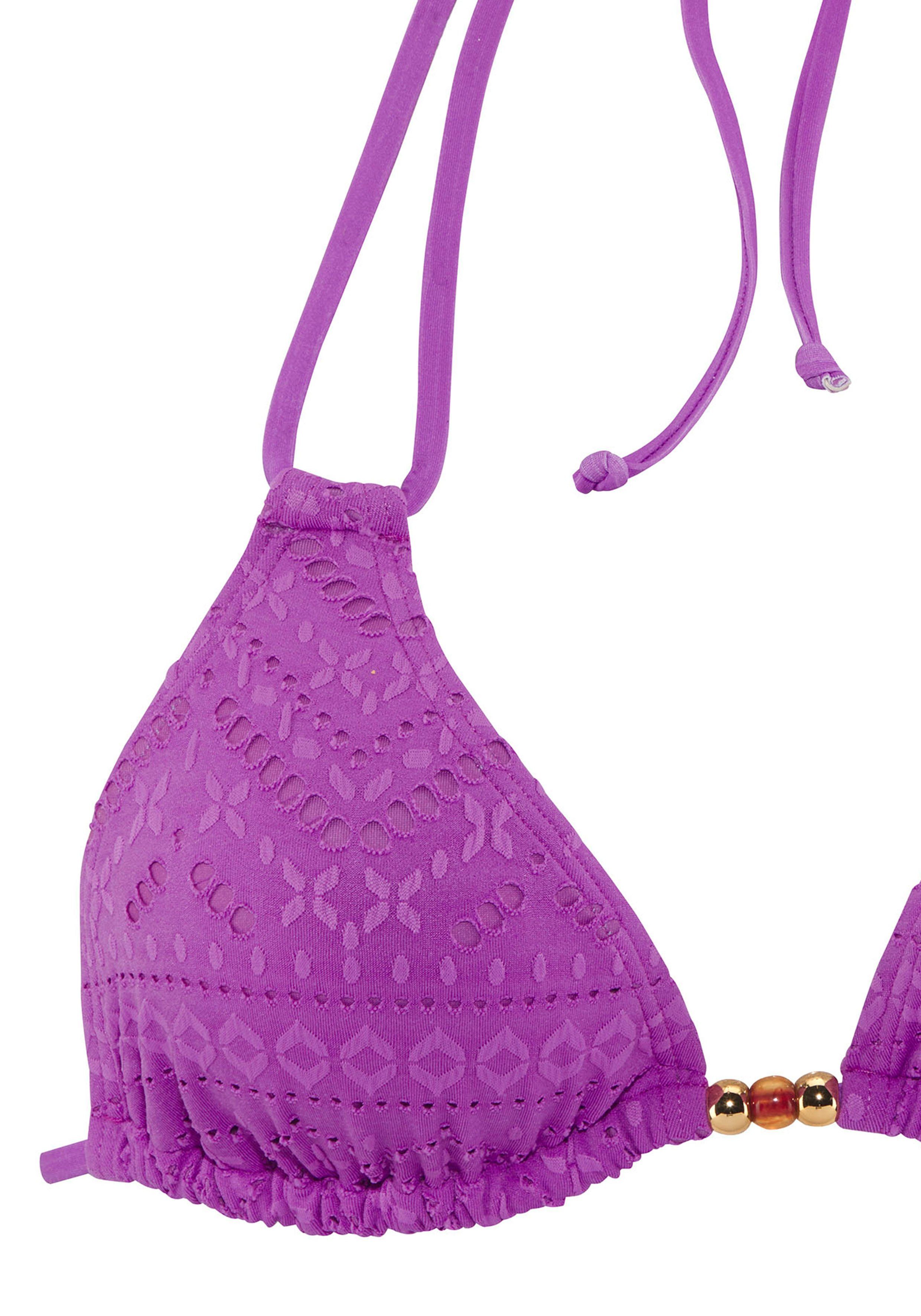 LASCANA Triangel-Bikini-Top Omara, mit Lochstickerei
