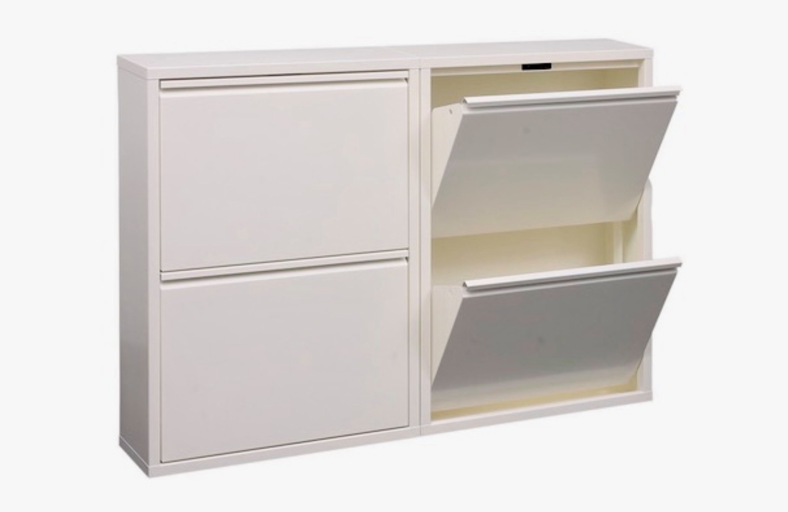 k-hometrends Schuhschrank Schuhschrank, XL 2 100x70x15cm schmaler stilvoller KEKE Organizer, -White