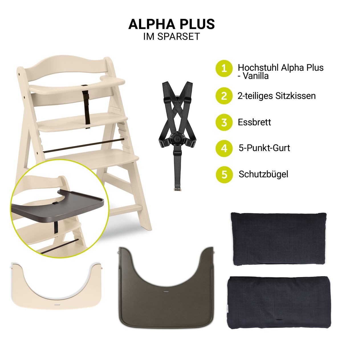 Hauck Hochstuhl Alpha Plus Vanilla - günstig online kaufen