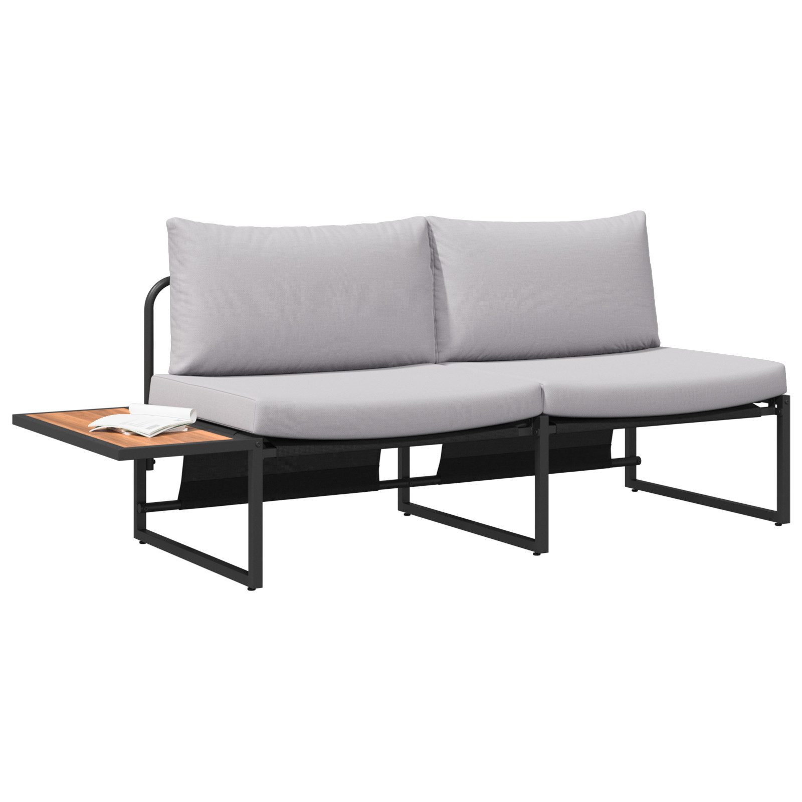 vidaXL Loungesofa Gartensofa 2-Sitzer mit Hellgrauen günstig online kaufen