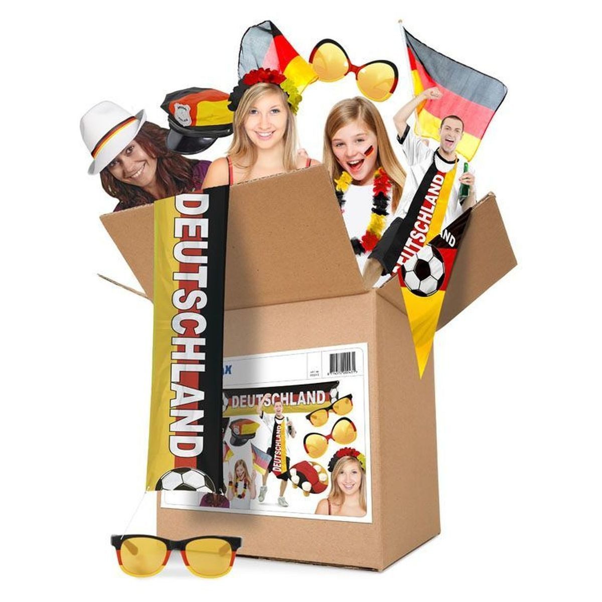 Folat Papierdekoration Partypaket Deutschland schwarz/rot/gold 13 Teile
