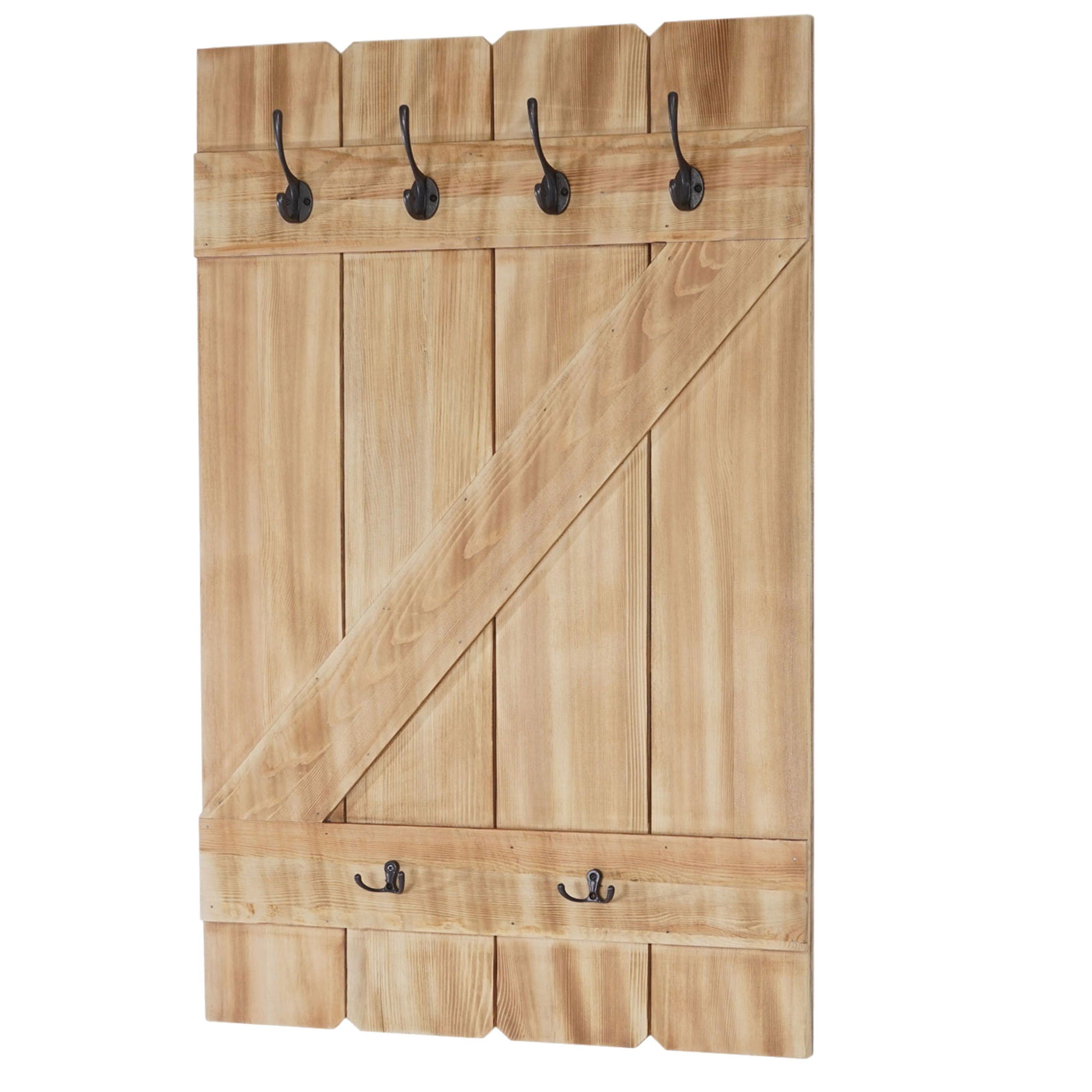 BERLINLODGE® Wandgarderobe Garderobe Garderobenpaneel HxBxT 91x60x10cm 6 Ha günstig online kaufen