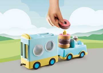 Playmobil® Konstruktions-Spielset Verrückter Donut Truck mit Stapel- und Sortierfunktion (71325), (7 St), Playmobil 1-2-3; Made in Europe