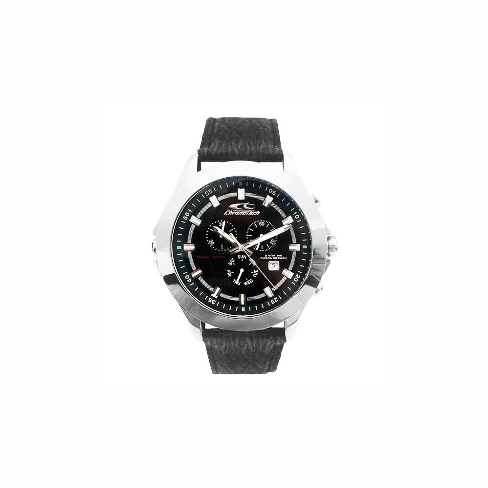 Quarzuhr Chronotech Armbanduhr Herren Leder Uhr CT7636M-01 Reversibel 48 Mm Qua