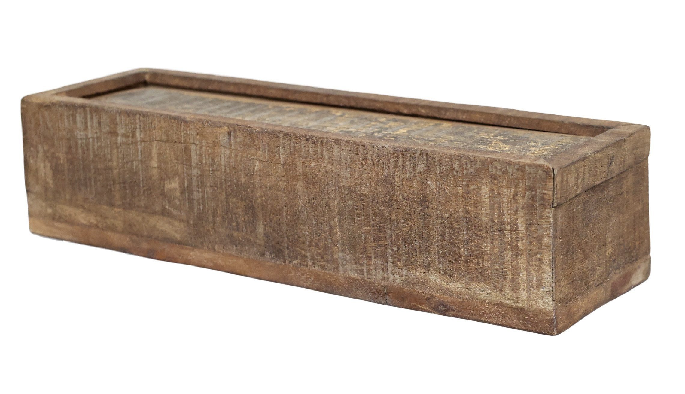 Chic Antique Holzkiste Chic Antique - Holzkiste Kiste Kasten mit Deckel 33x11cm Grimaud