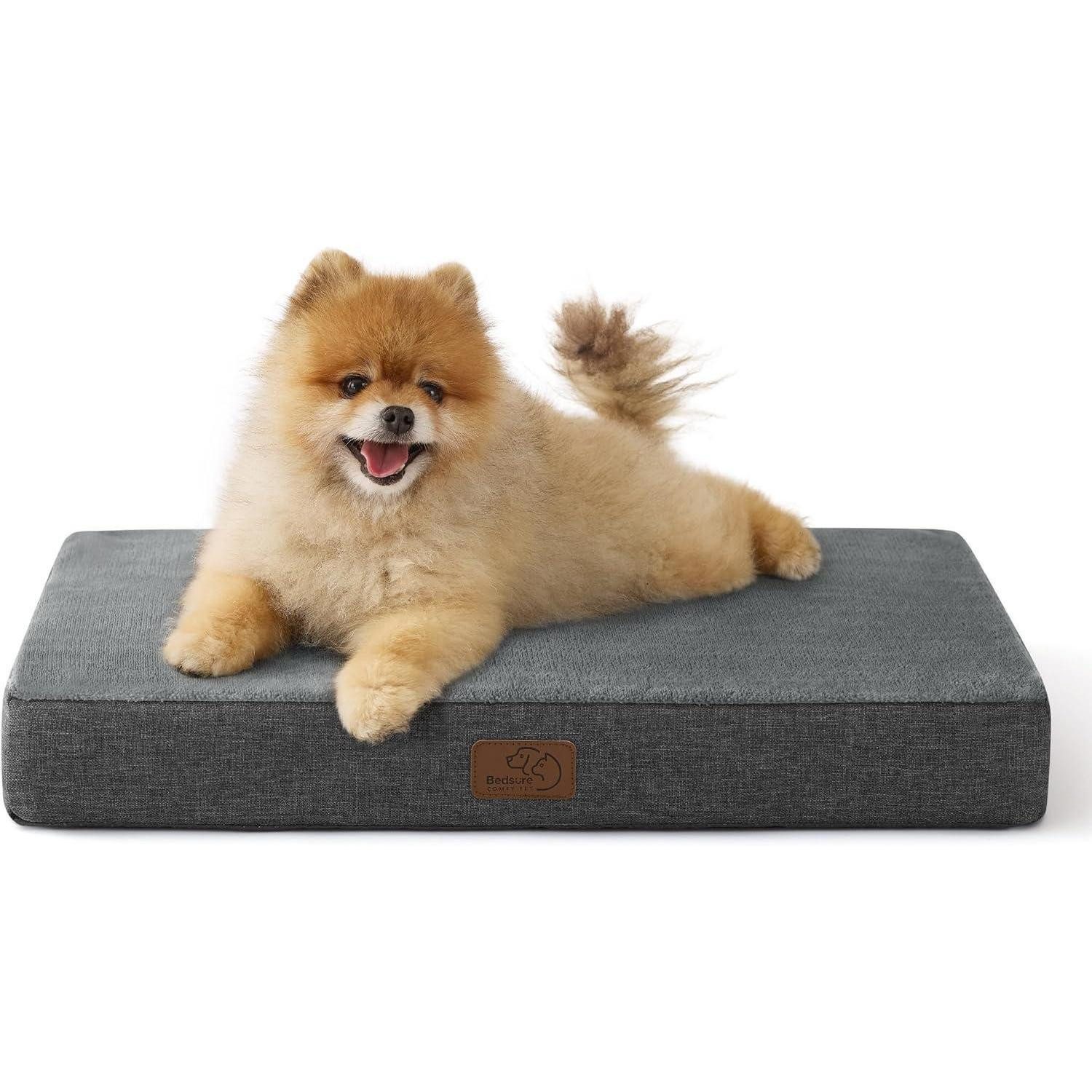 Hundebett Hundekissen orthopädisch Memoryschaum L 61 x B 41 x H 8 cm Dunkelgrau