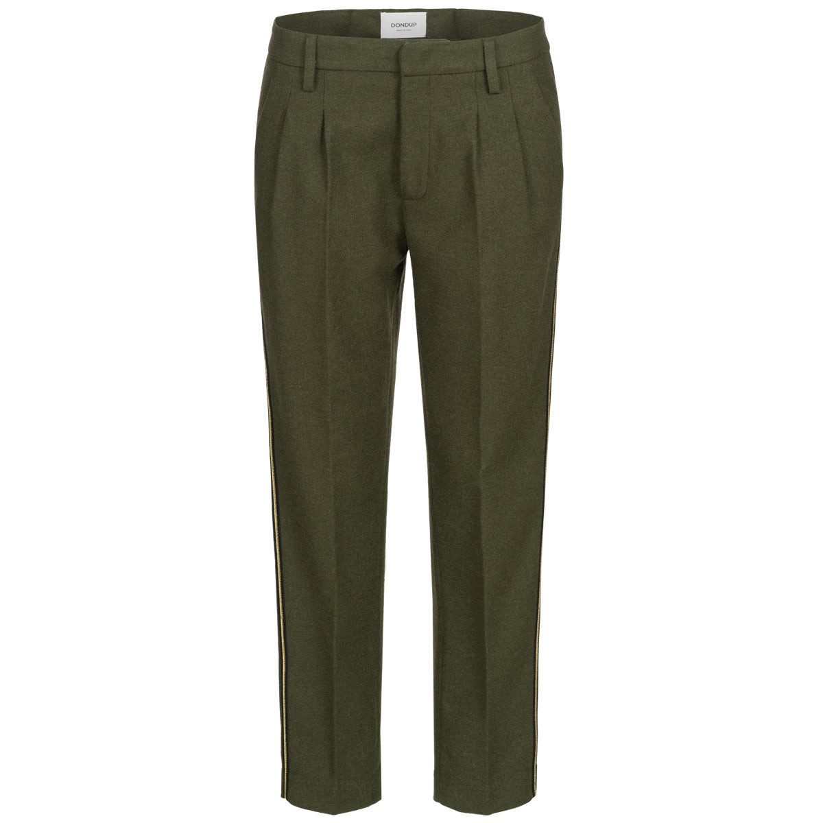 DONDUP Chinohose DONDUP Chino ADELIA mit goldener Bordüre - Oliv
