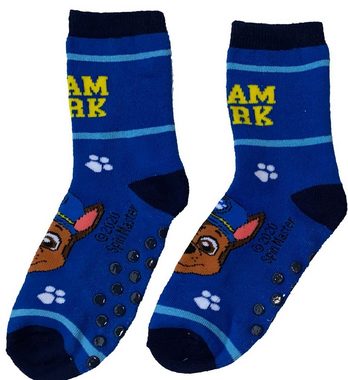 PAW PATROL Haussocken PAW PATROL Rutschfeste Socken Jungen + Mädchen Hausschuhe rutschfeste Sohle Noppensocken Gr. 23 24 25 26 27 28 29 30 31 32 33 34 Kindersocken