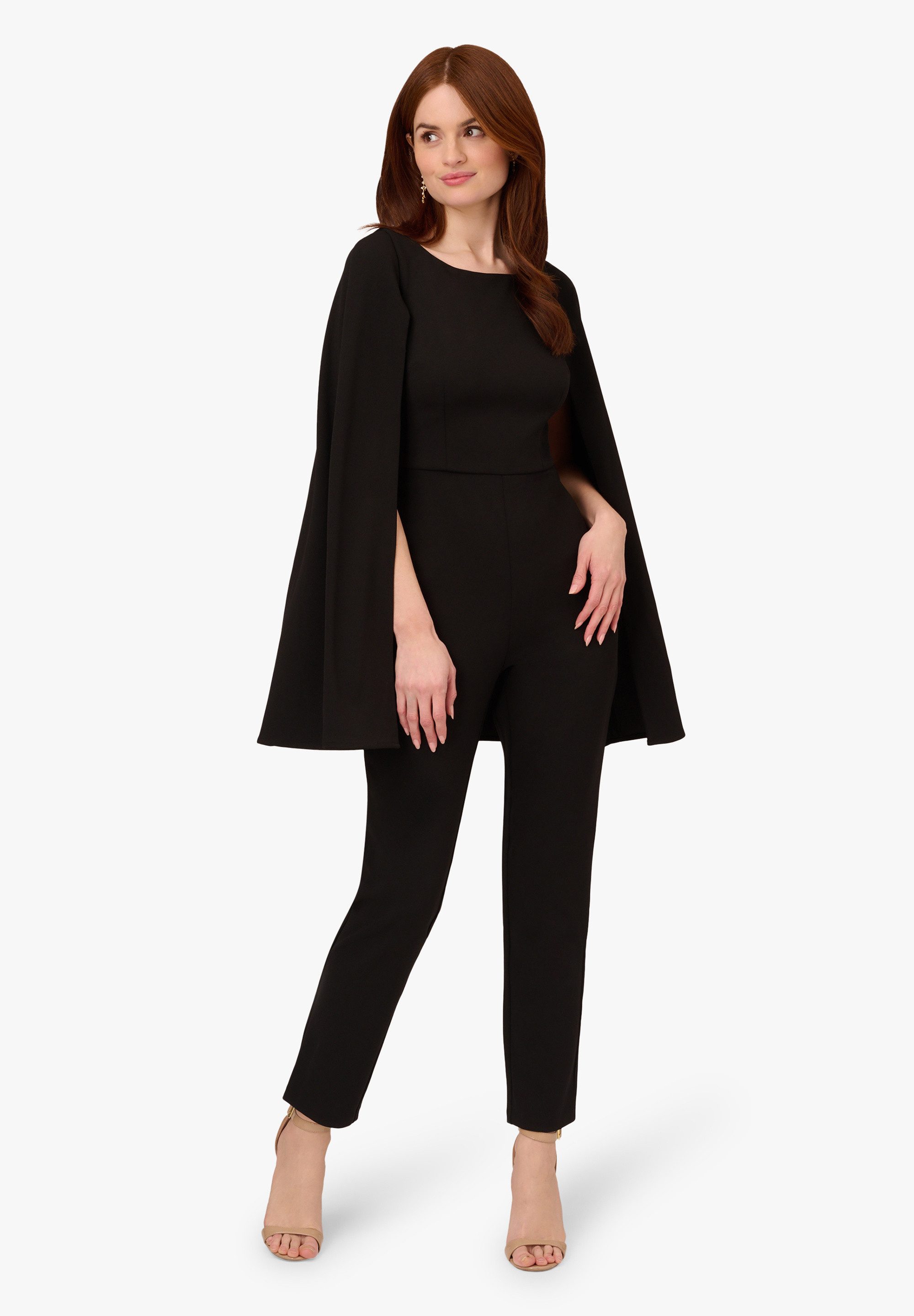 Jumpsuit Knit Crepe Cape Jumpsuit