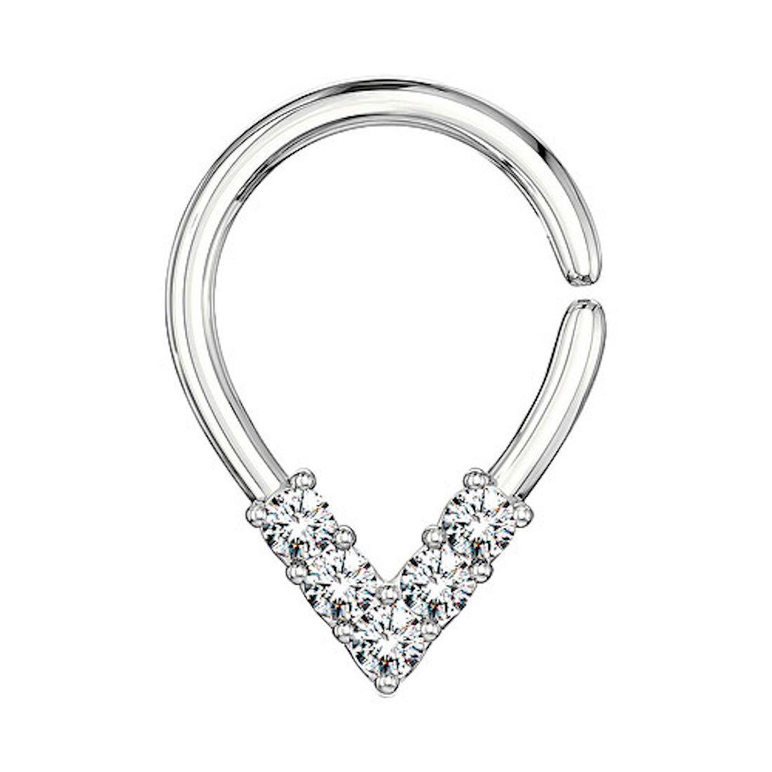 Nasenpiercing Septum Piercing Ring Continuous biegsamer Universal Oval Kristall
