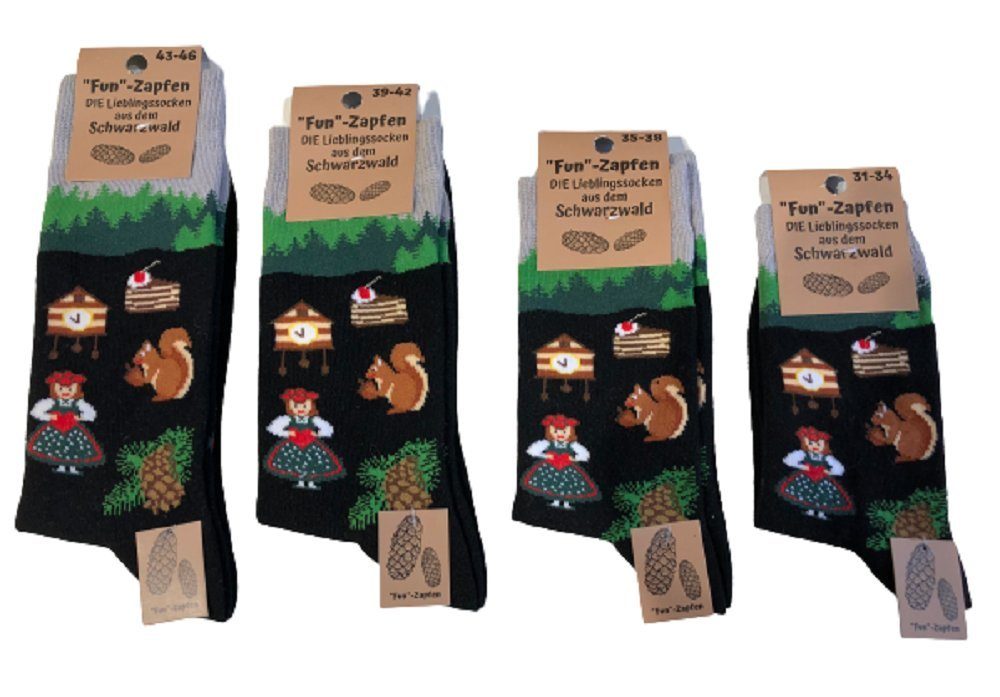 Mein Style Freizeitsocken Schwarzwaldsocken Fun Zapfen (1-Paar, 1 Paar) günstig online kaufen