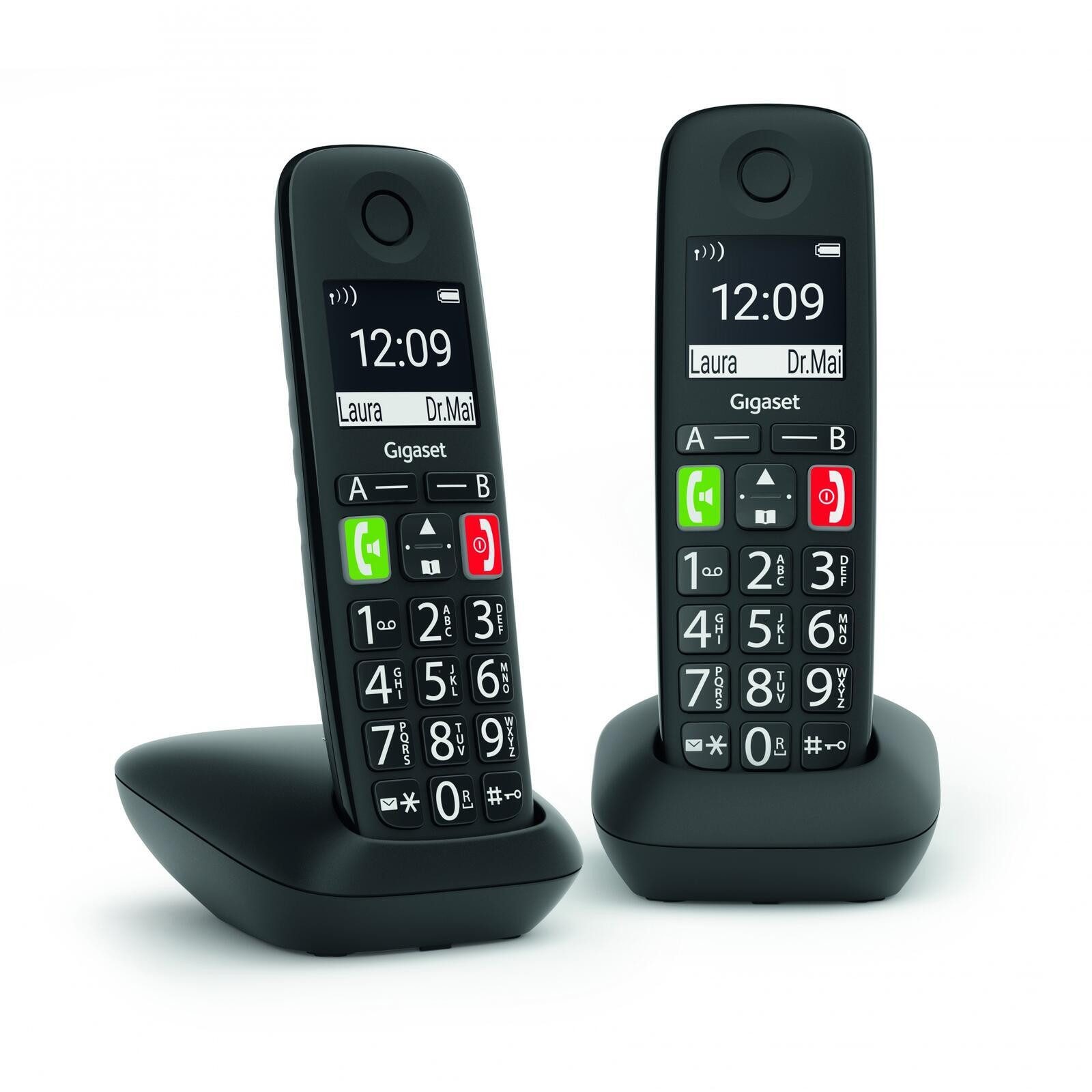 Gigaset Gigaset E290 Duo schwarz Schnurloses DECT-Telefon