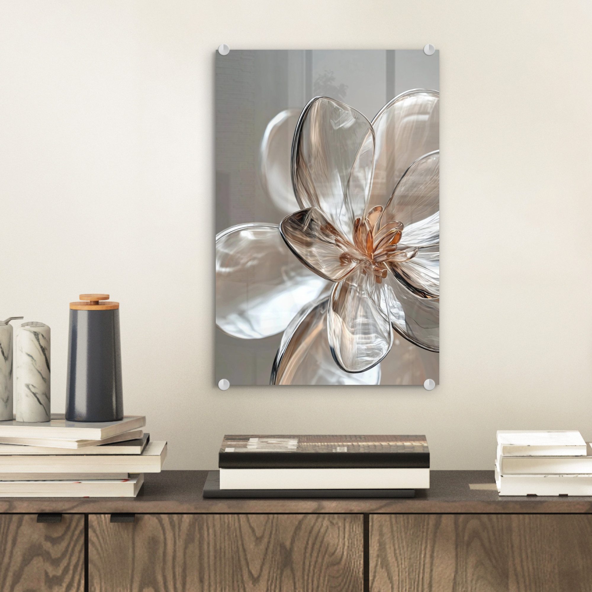 MuchoWow Acrylglasbild Blume - Gläser - Transluzent, Inkl. Aufhängung, Deko günstig online kaufen