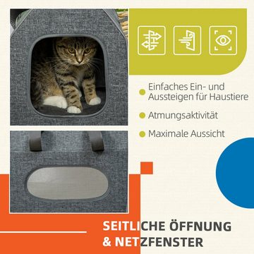PawHut Tiertransportbox Katzentransportbox Transportbox für Katzen bis 5 kg, Grau bis 8 kg, BxLxH: 30 x 40.5 x 31 cm