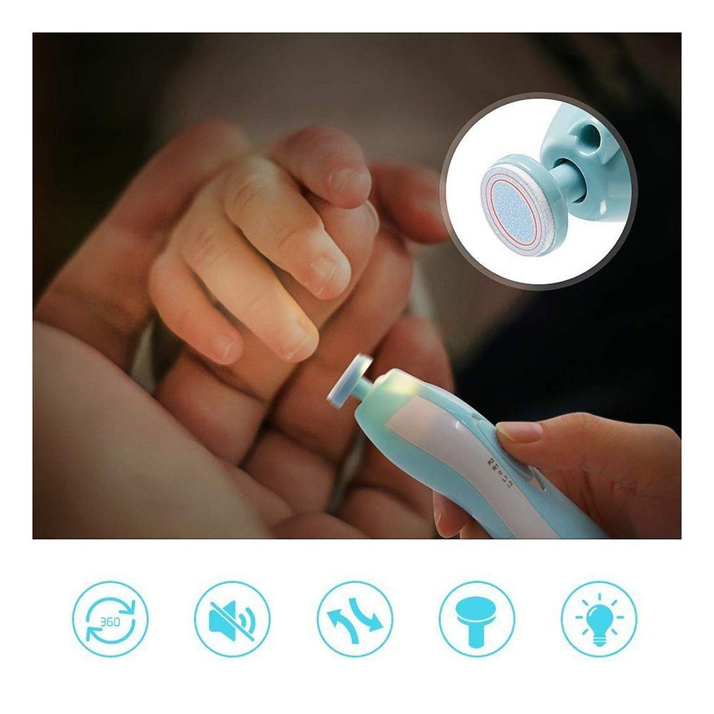 Elektrische (1-tlg) Baby mit TUABUR Baby-Nagelschere LED Nagelschneider Lichtern,
