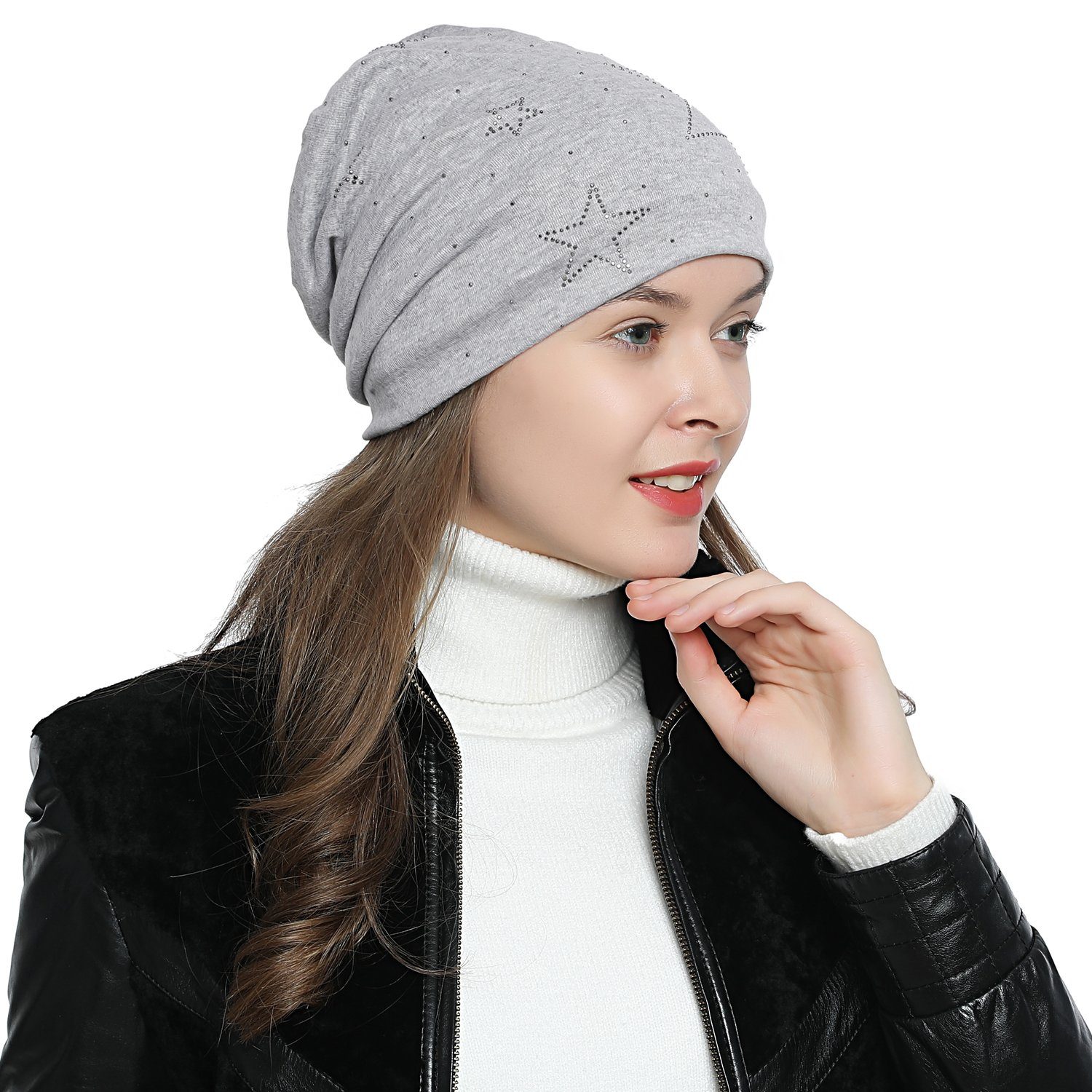 DonDon Beanie Damen Slouch mit Print günstig online kaufen