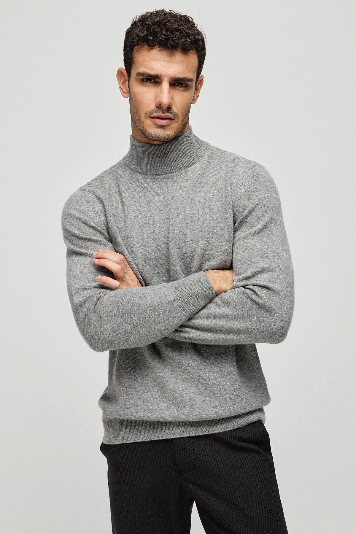 Silk and Cashmere Sweater Herren-Rollkragenpullover aus 100 % Kaschmir, weich, klassisch, S-2XL