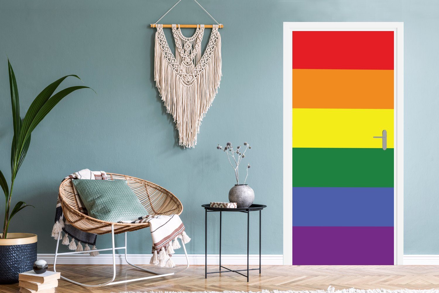 MuchoWow Türtapete Regenbogenflagge Liebe, St), (1 - Stolz Türaufkleber, Fototapete für bedruckt, 75x205 - cm Tür, Matt