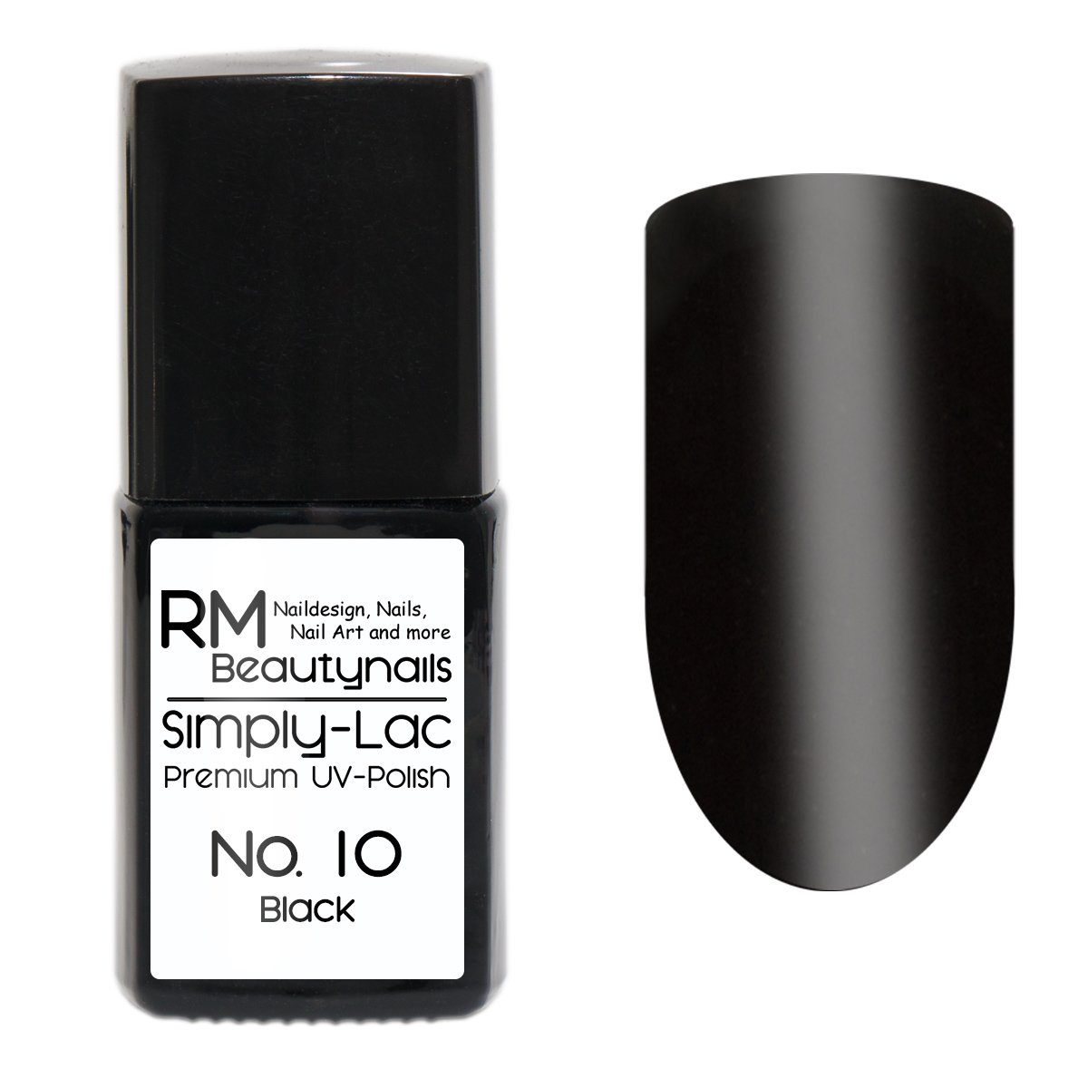 RM Beautynails UV-Nagellack Simply Lac Premium UV-Nagellack UV-Polish 10ml Black