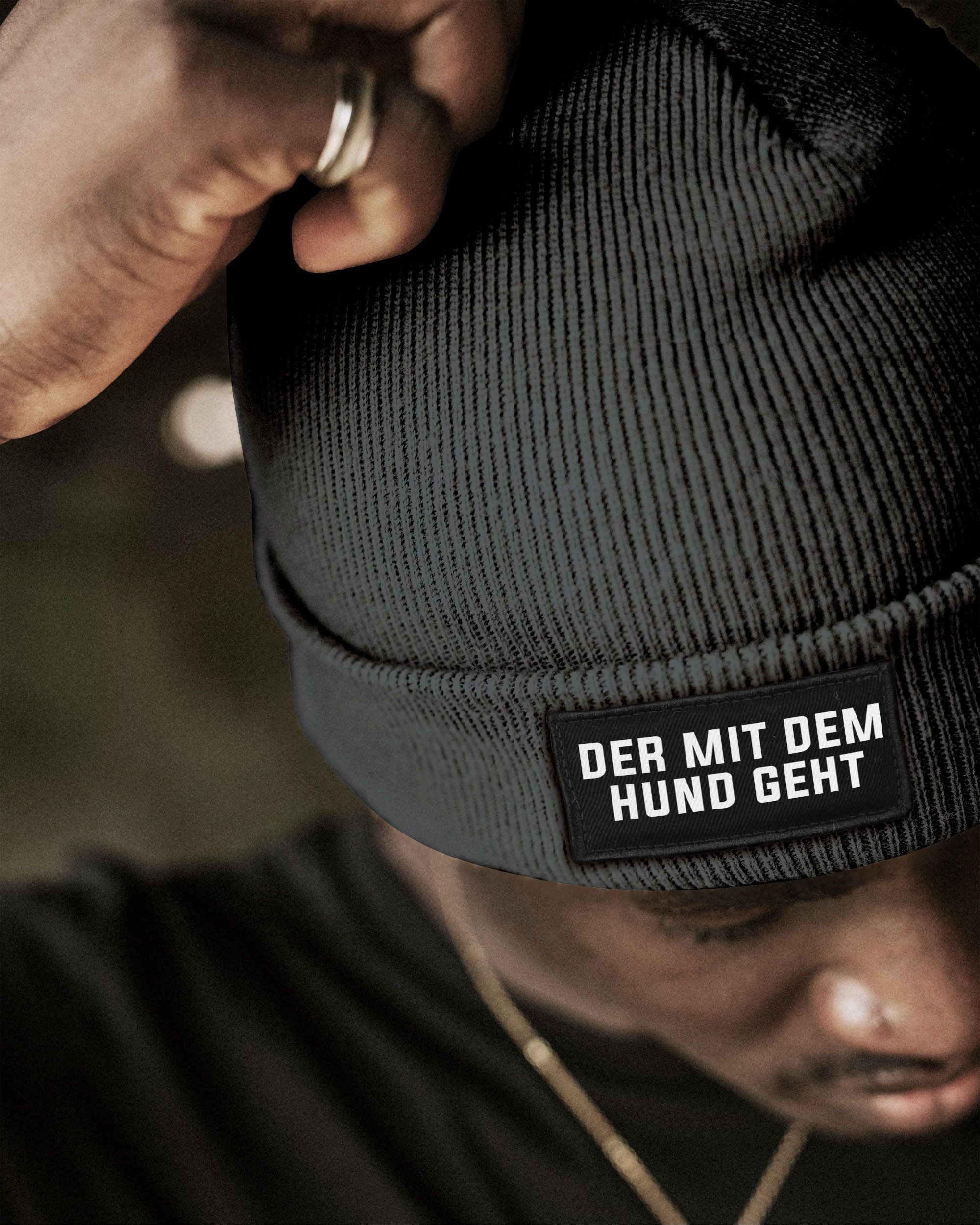 MoonWorks Strickmütze Herren Beanie mit Patch Strickmütze mit Spruch Der mi günstig online kaufen
